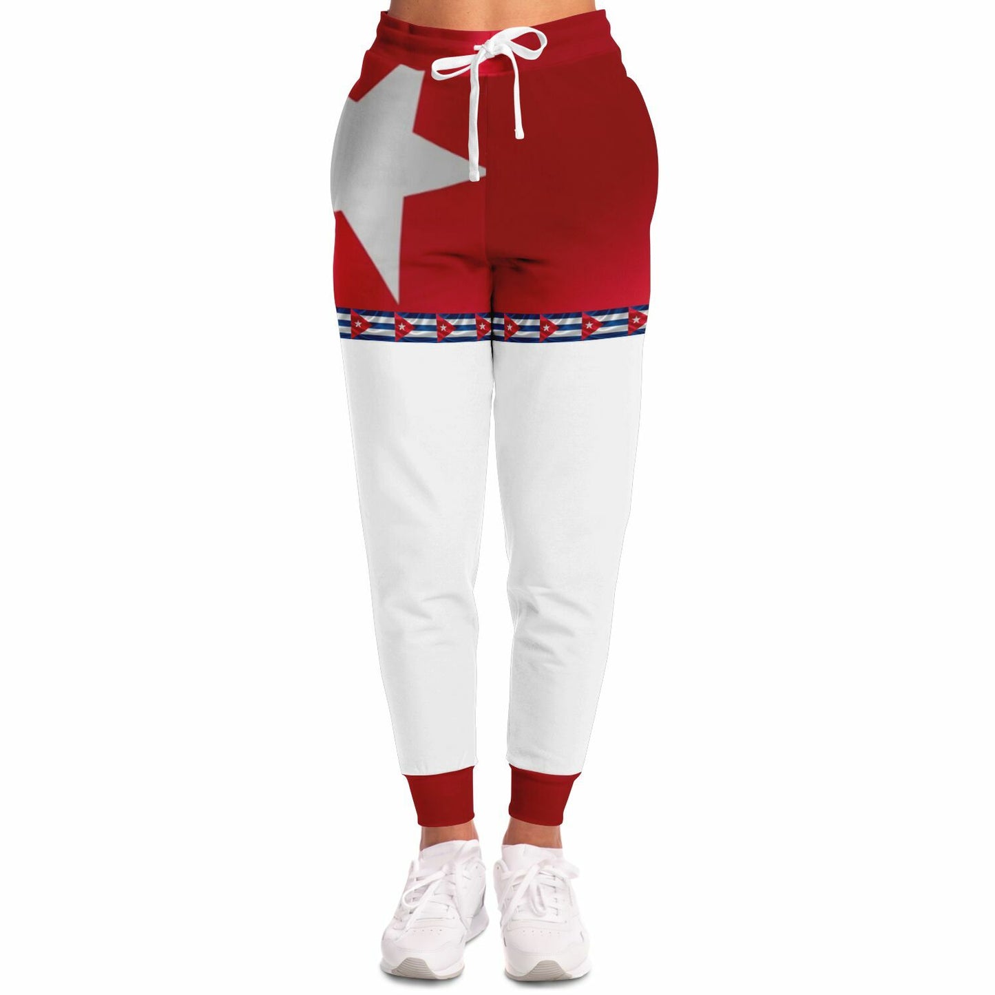 Jogger Pants Cubano – Orgullo que Camina, White Bottom