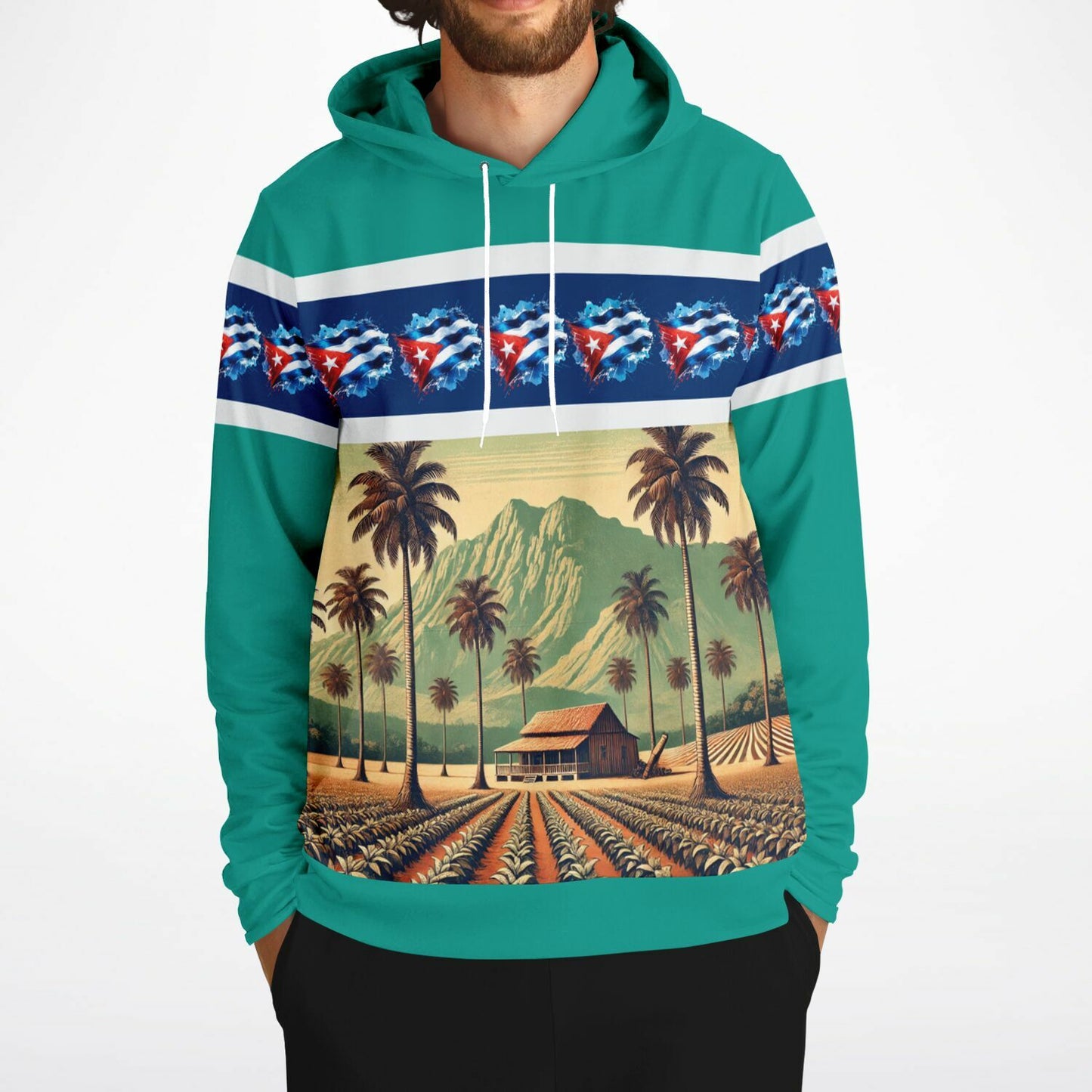 Hoodie, Soy Cubano – Orgullo del Campo (Dolphin Green color)