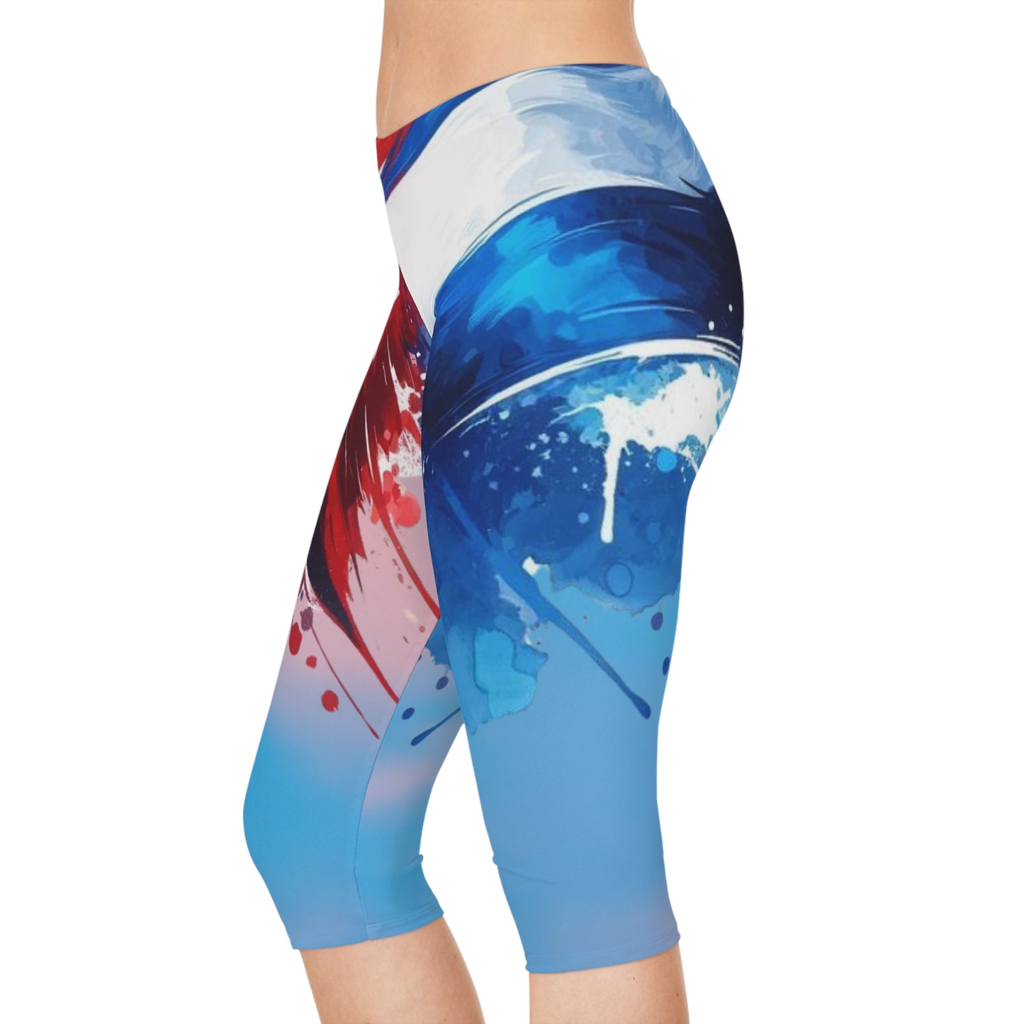 CAPRI Leggings, - Cuban-Inspired Women's Printed Workout Pants, Stylish Yoga Wear, Summer Activewear