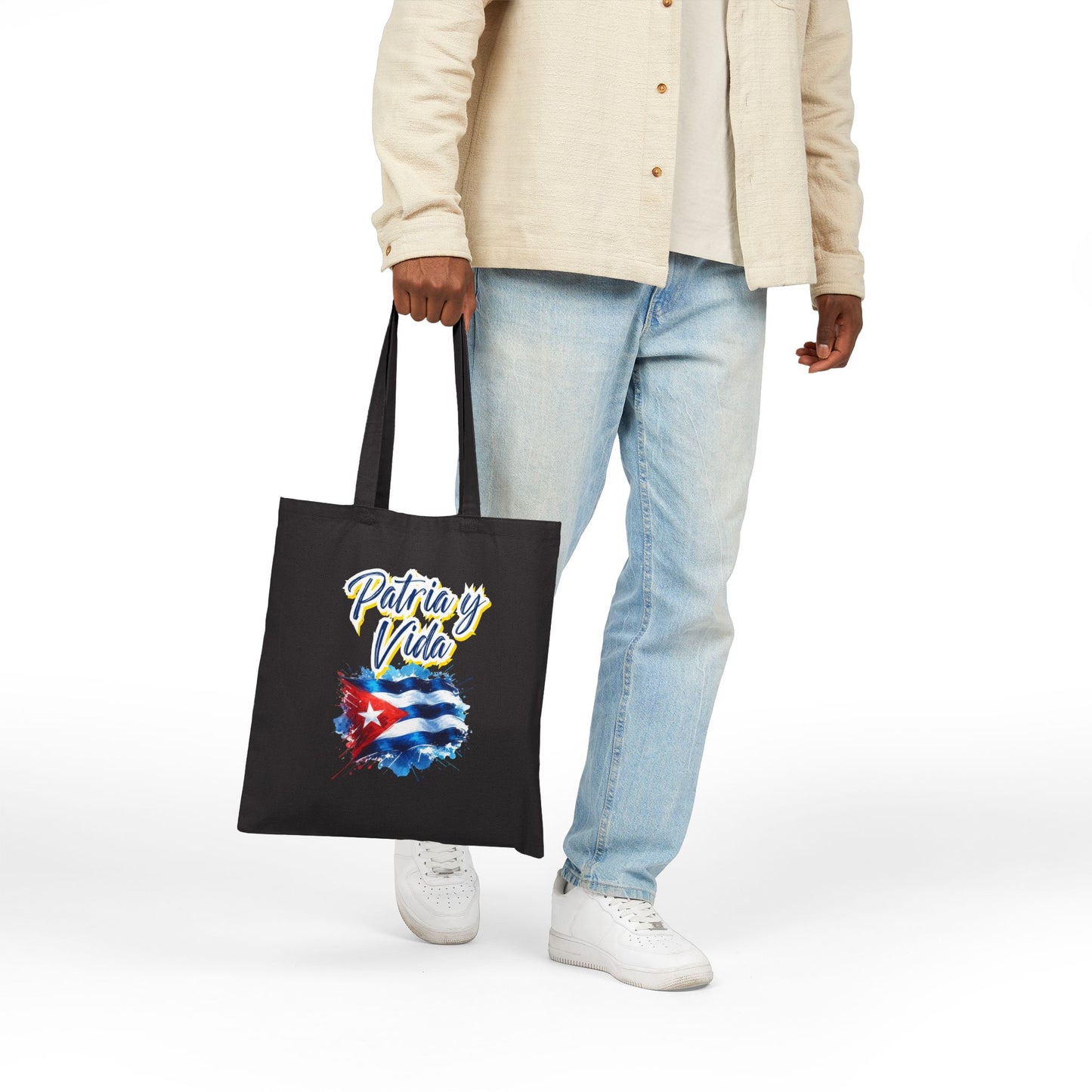 Tote Bag Bolsa Negra Cubana – Patria y Vida con Orgullo Cubano, Estilo con Conciencia, para tu Día a Día