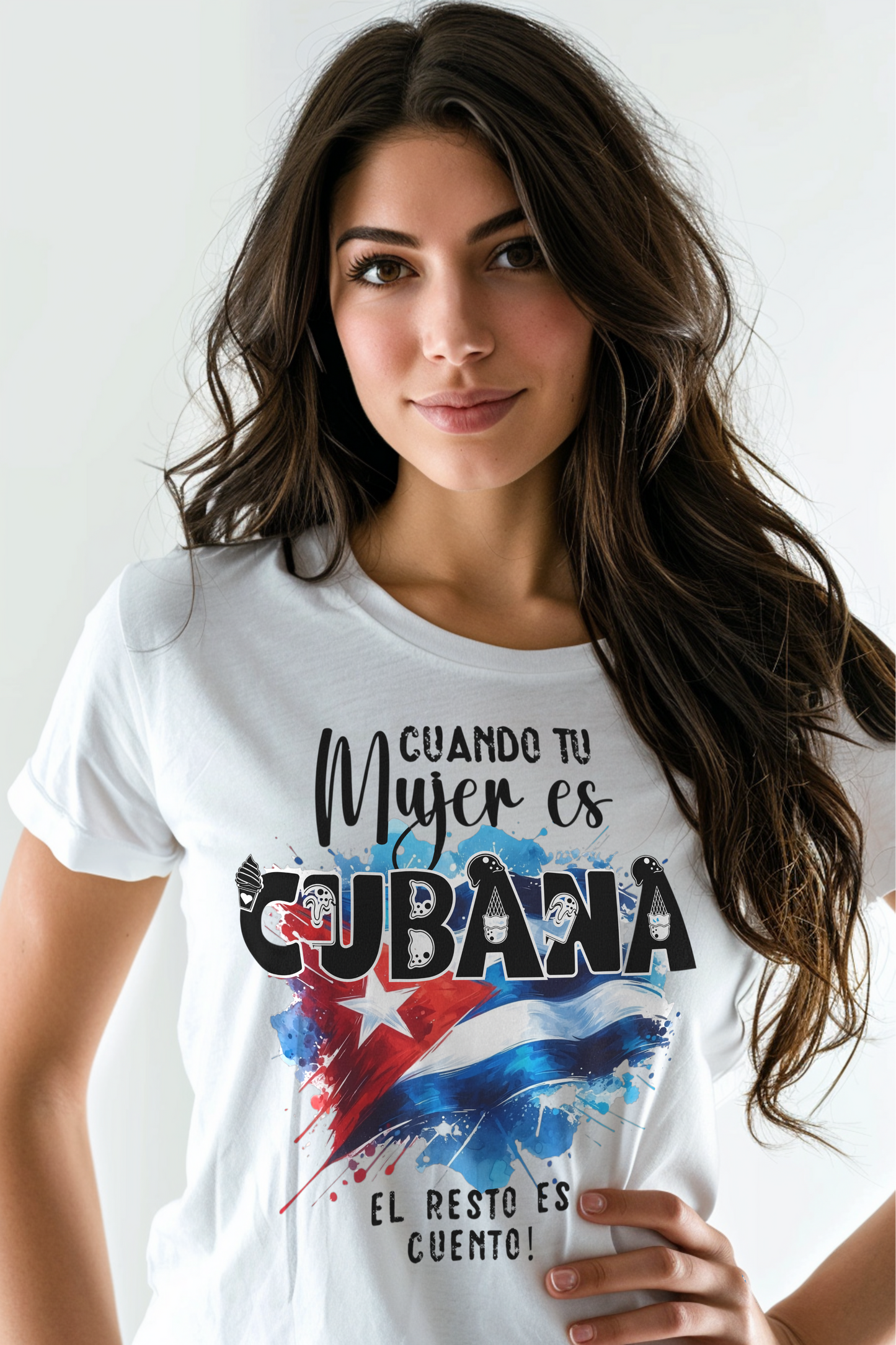 T-shirt Camiseta - Cuando tu Mujer es Cubana, el Resto es Cuento!