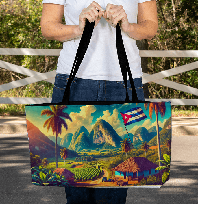Tote Bag Weekender – Bolso Cubano Americano, Campos de Viñales