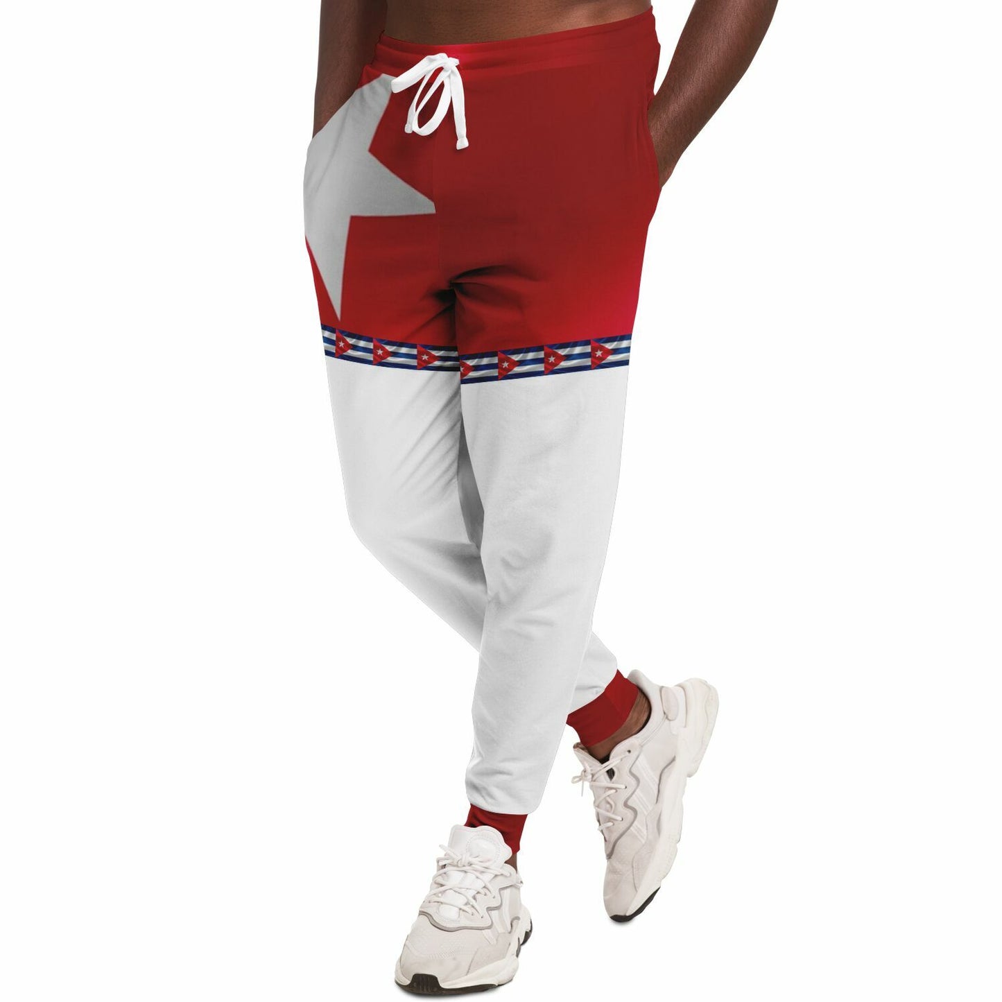 Jogger Pants Cubano – Orgullo que Camina, White Bottom