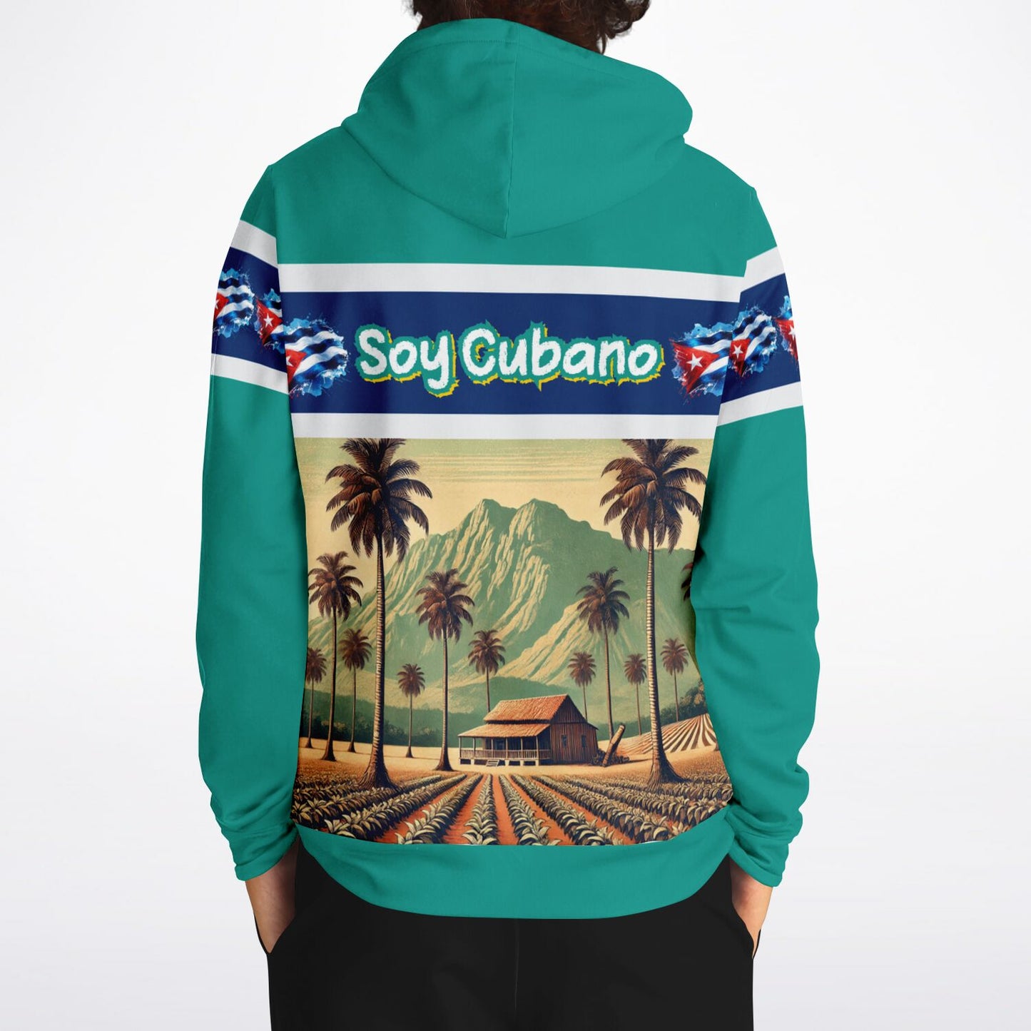 Hoodie, Soy Cubano – Orgullo del Campo (Dolphin Green color)