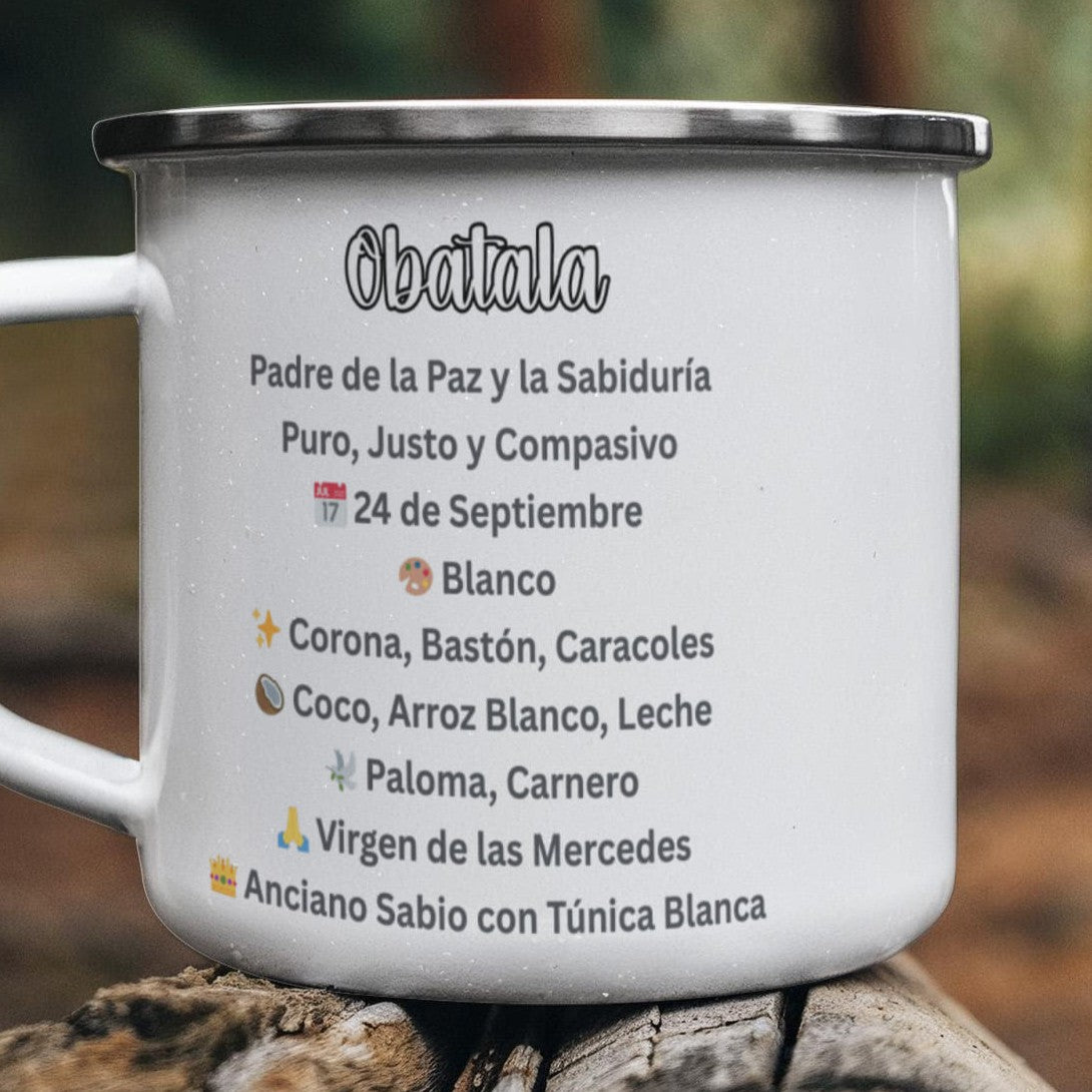 Obatalá Custom Mug Acero Inoxidable – Paz, Pureza y Sabiduría