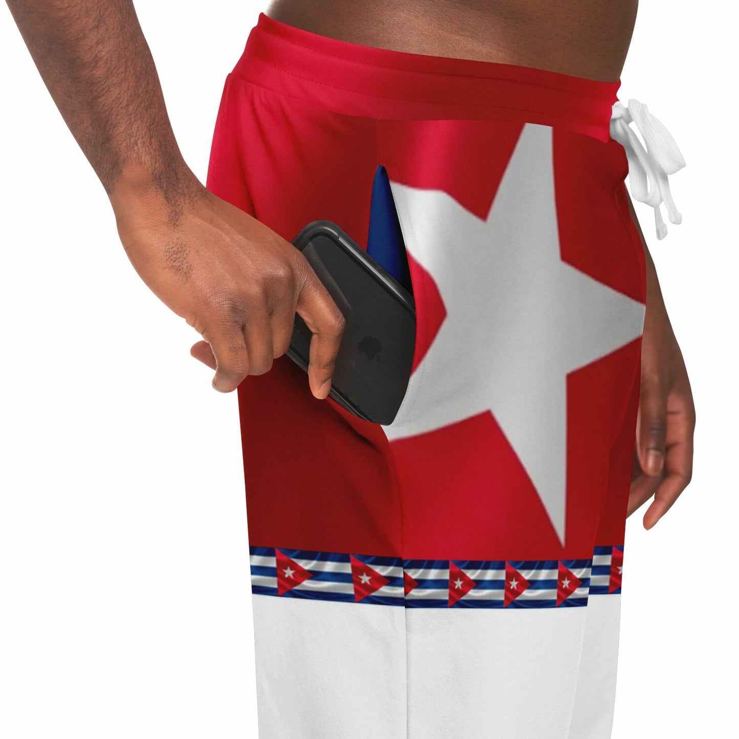 Jogger Pants Cubano – Orgullo que Camina, White Bottom