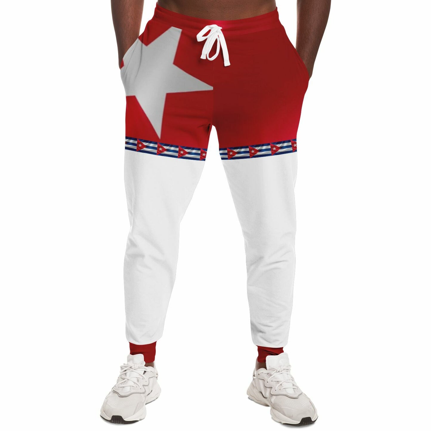 Jogger Pants Cubano – Orgullo que Camina, White Bottom