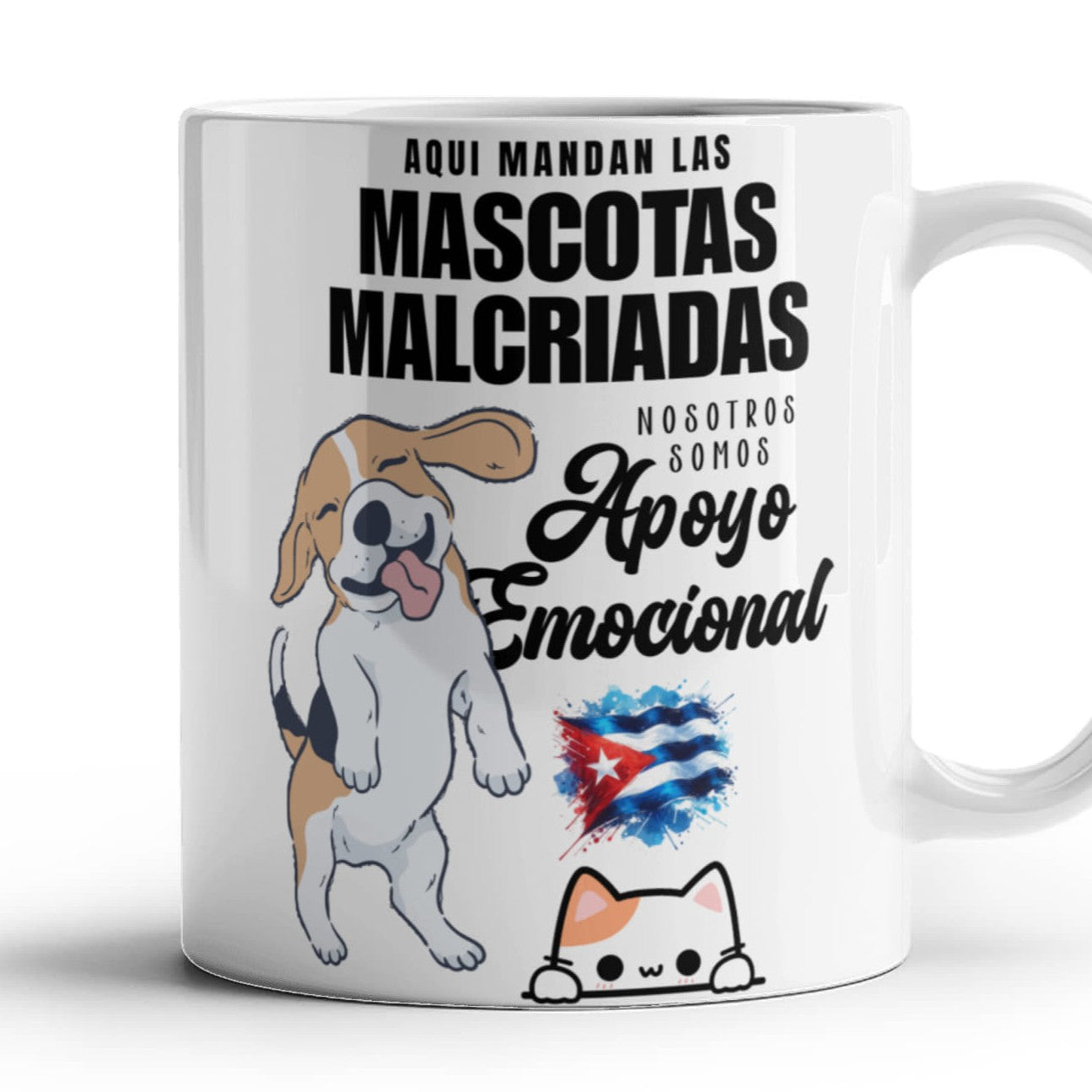 Taza de Cerámica Personalizada – Aquí Mandan las Mascotas Malcriadas