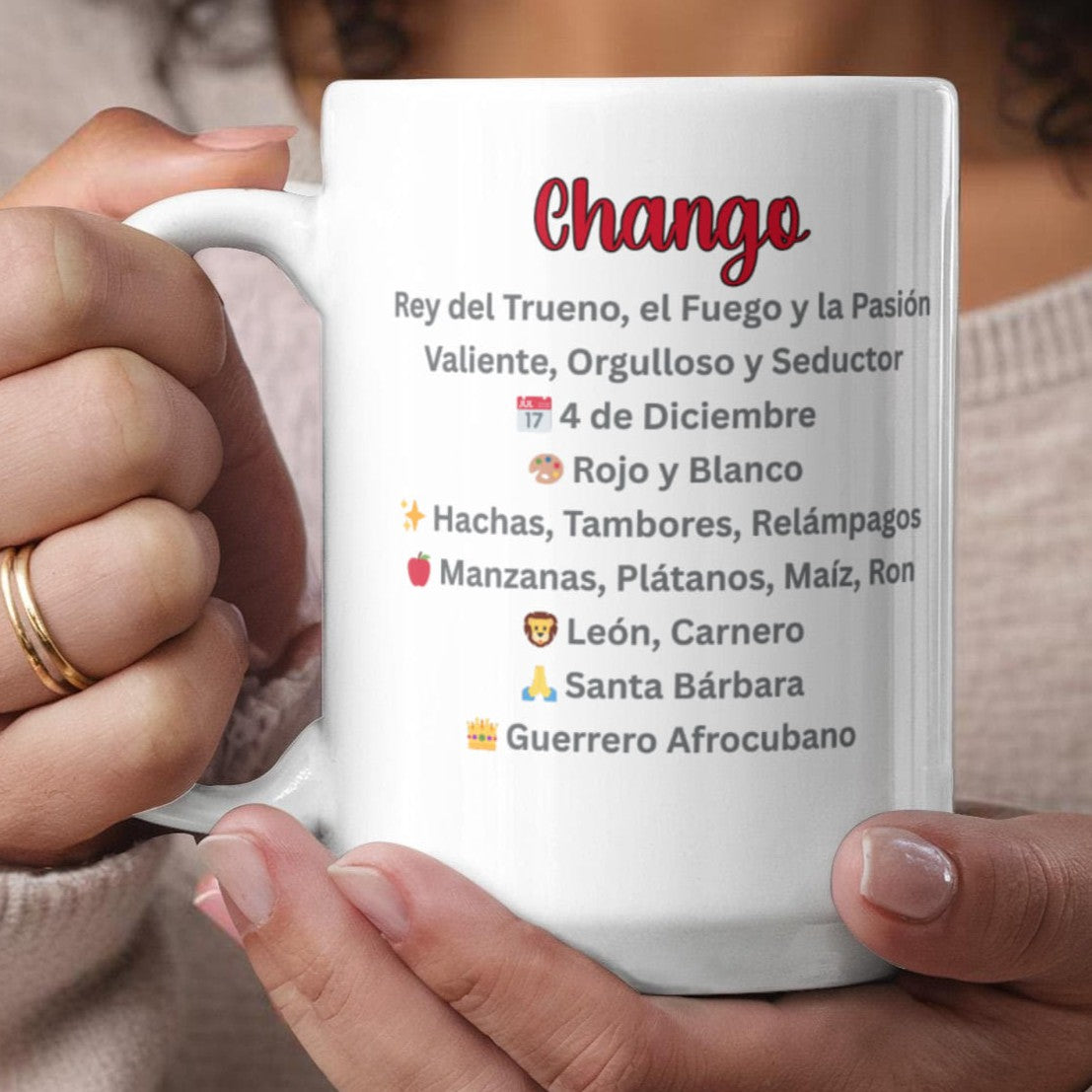 Changó Ceramic Mug Custom-made – Café con Fuego, Fuerza y Justicia
