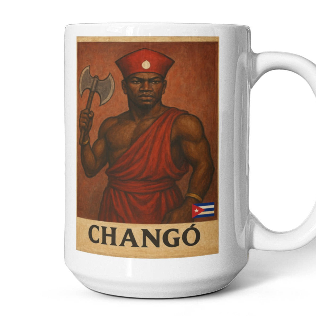Changó Ceramic Mug Custom-made – Café con Fuego, Fuerza y Justicia