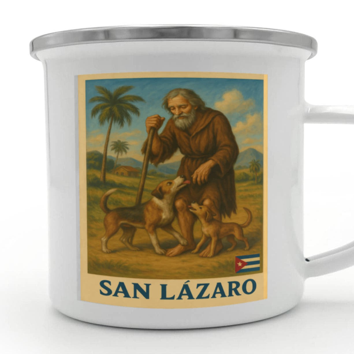 Taza de Acero Inoxidable – San Lázaro, Protector de la Fe