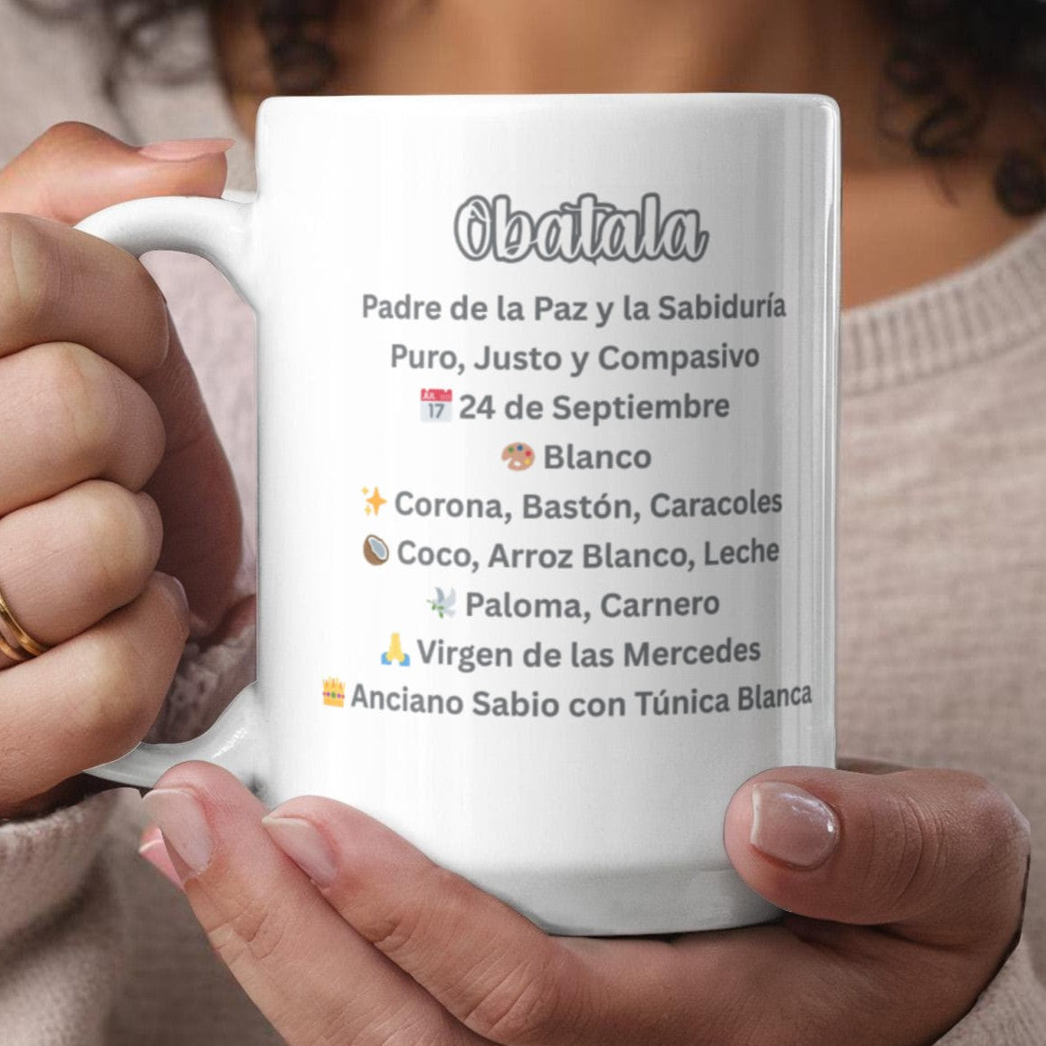 Obatalá Ceramic Mug Custom-made – Paz, Pureza y Sabiduría