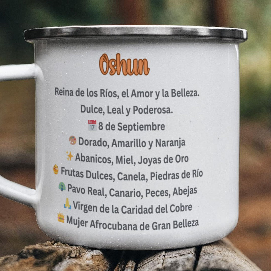 Oshún Custom Mug Acero Inoxidable - Belleza, Amor y Poder Dorado