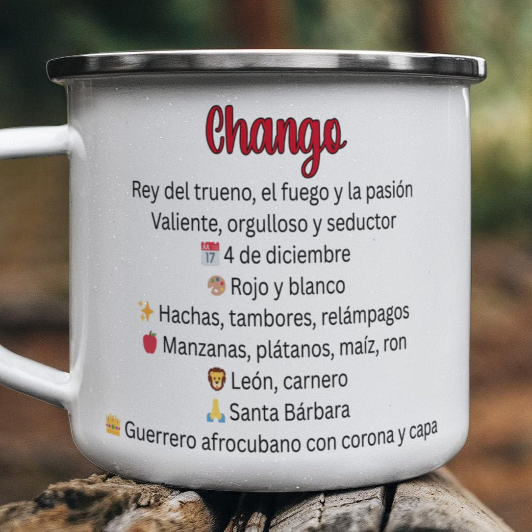 Changó Custom Mug Acero Inoxidable – Café con Fuego, Fuerza y Justicia