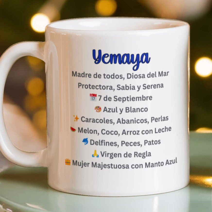 Yemayá Ceramic Mug Custom-made – Amor de Madre y Poder del Mar