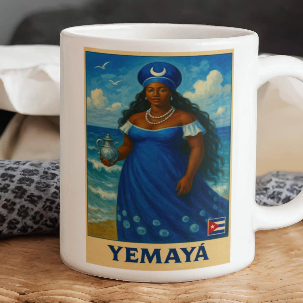Yemayá Ceramic Mug Custom-made – Amor de Madre y Poder del Mar
