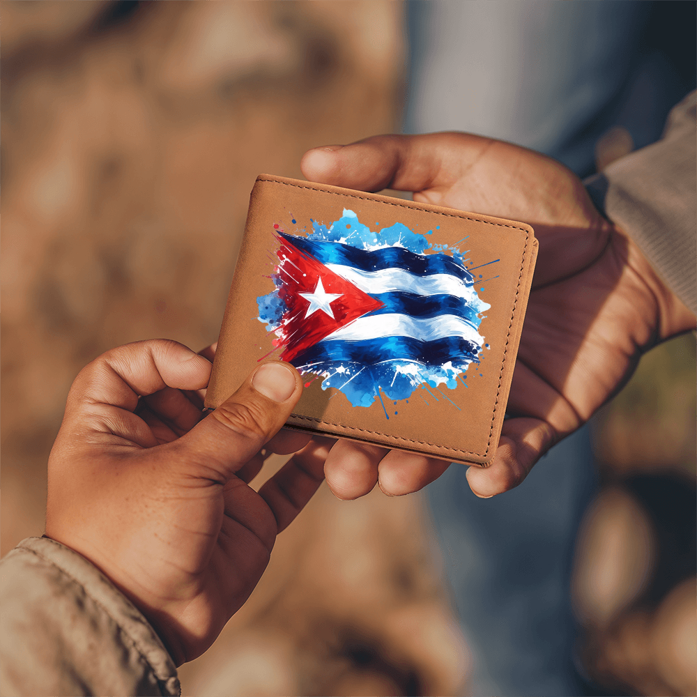 Men Wallet, Billetera Soy Cubano – Proud Cuban Flag Design