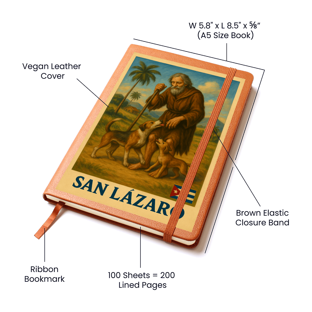 Leather Journal San Lázaro – Fe, Milagro y Fortaleza en tu Escritura