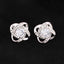 Love Knot Stud Earrings - 14k White Gold Plated
