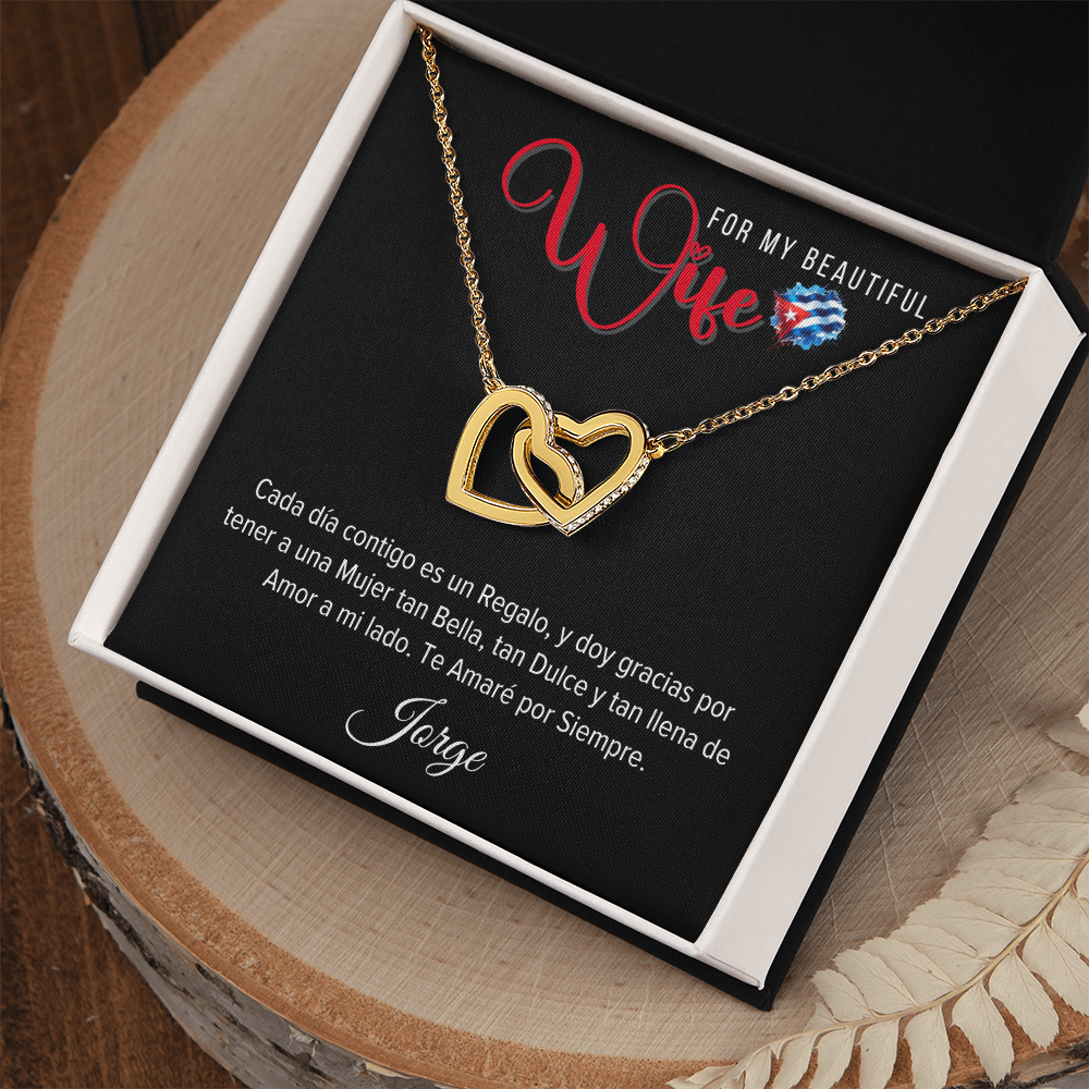 Necklace, Collar Corazones Entrelazados Personalizado – Para Mi Esposa