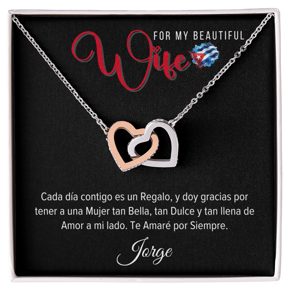 Necklace, Collar Corazones Entrelazados Personalizado – Para Mi Esposa