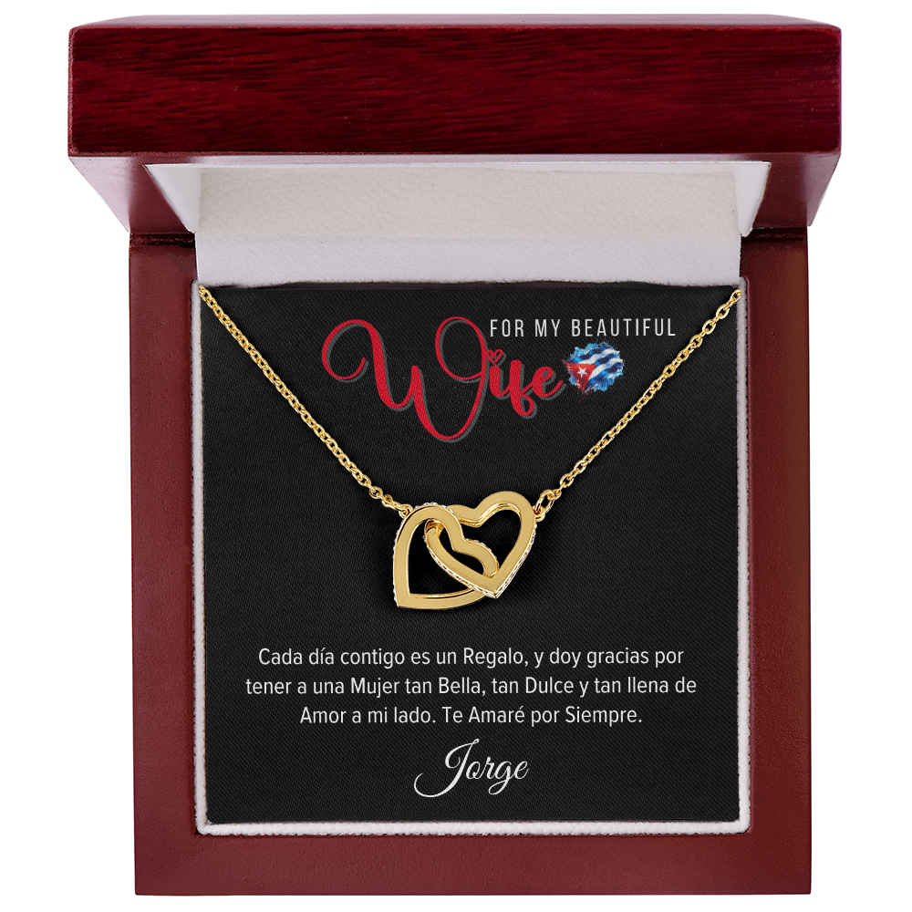 Necklace, Collar Corazones Entrelazados Personalizado – Para Mi Esposa