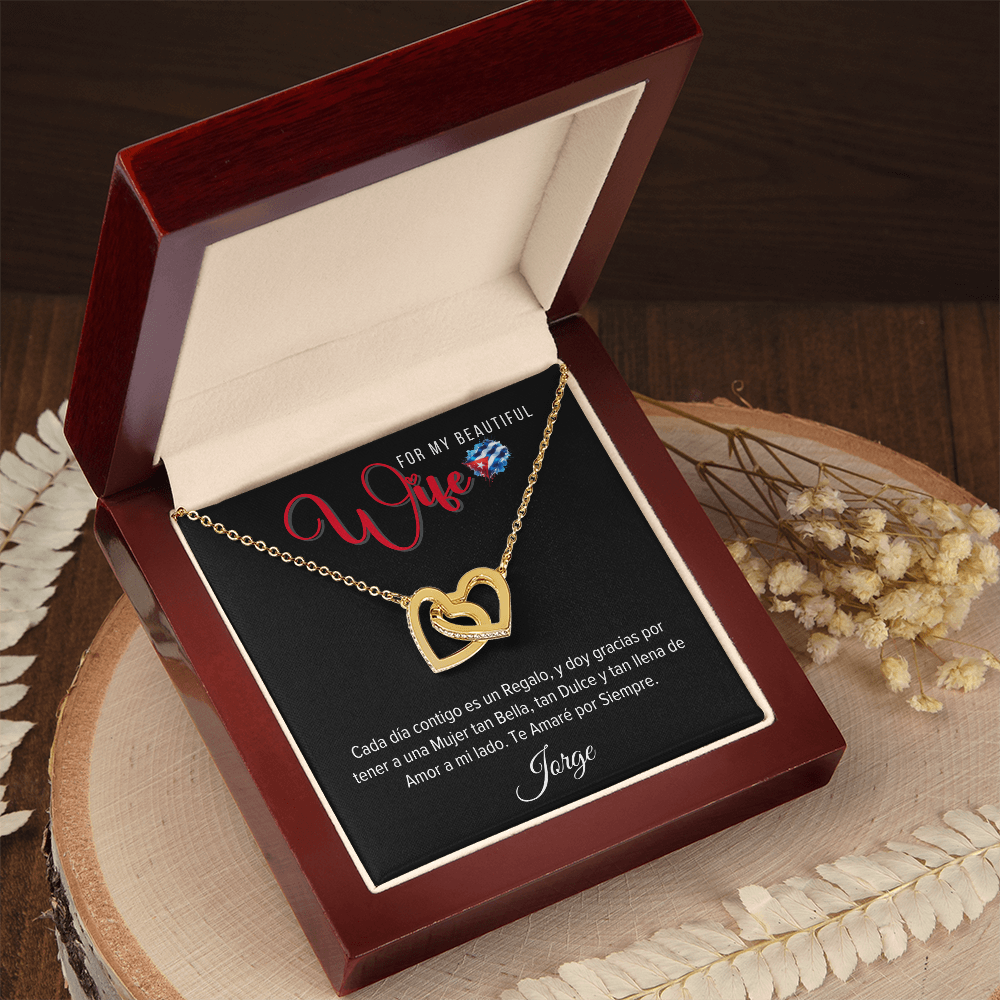Necklace, Collar Corazones Entrelazados Personalizado – Para Mi Esposa
