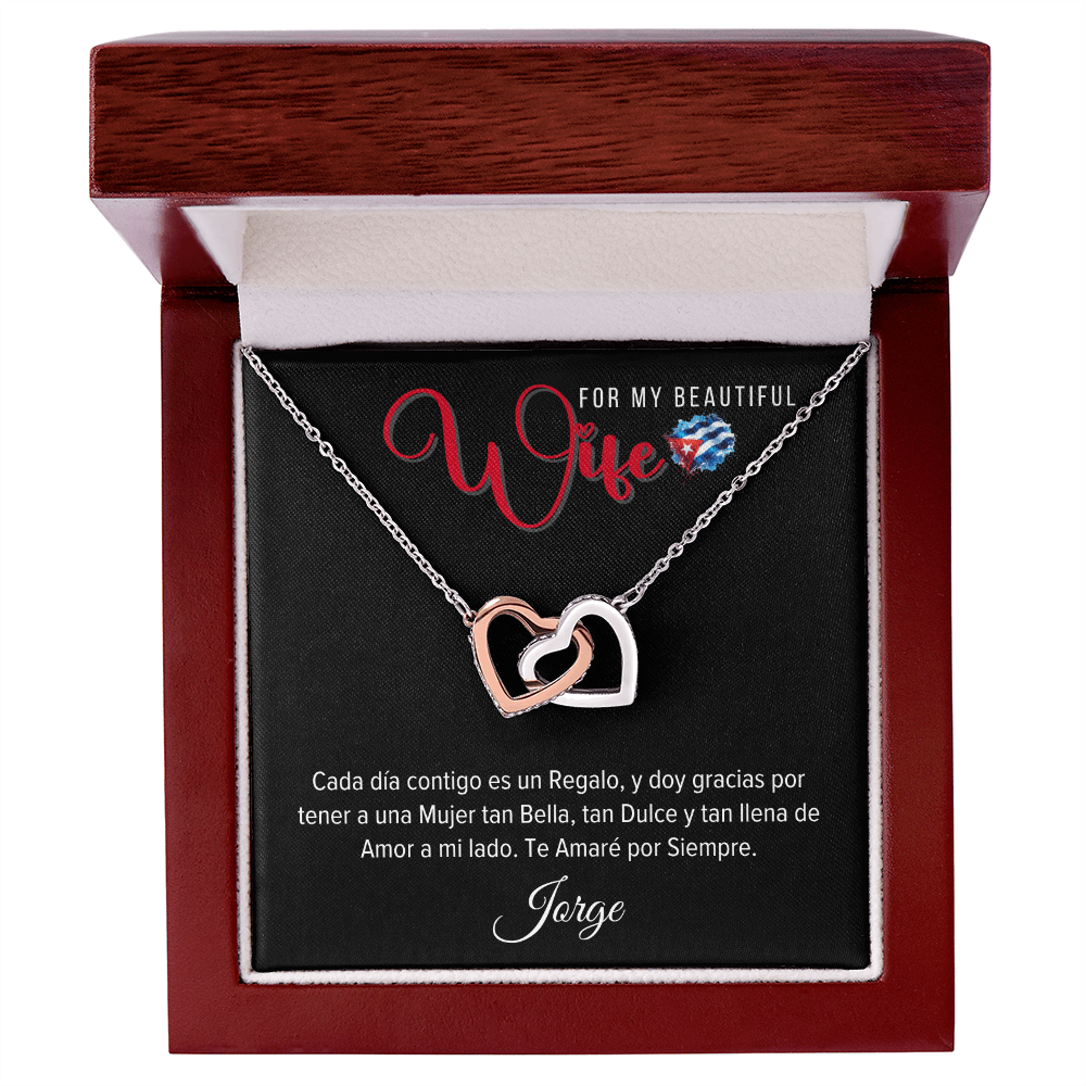 Necklace, Collar Corazones Entrelazados Personalizado – Para Mi Esposa