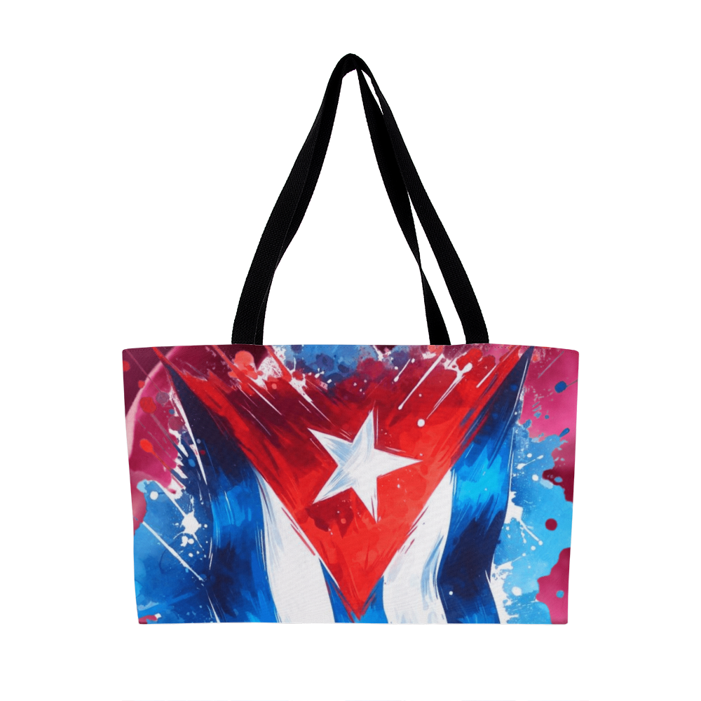 Tote Bag Weekender – Bolso Cubano Americano, Buenas Vibras Traigo