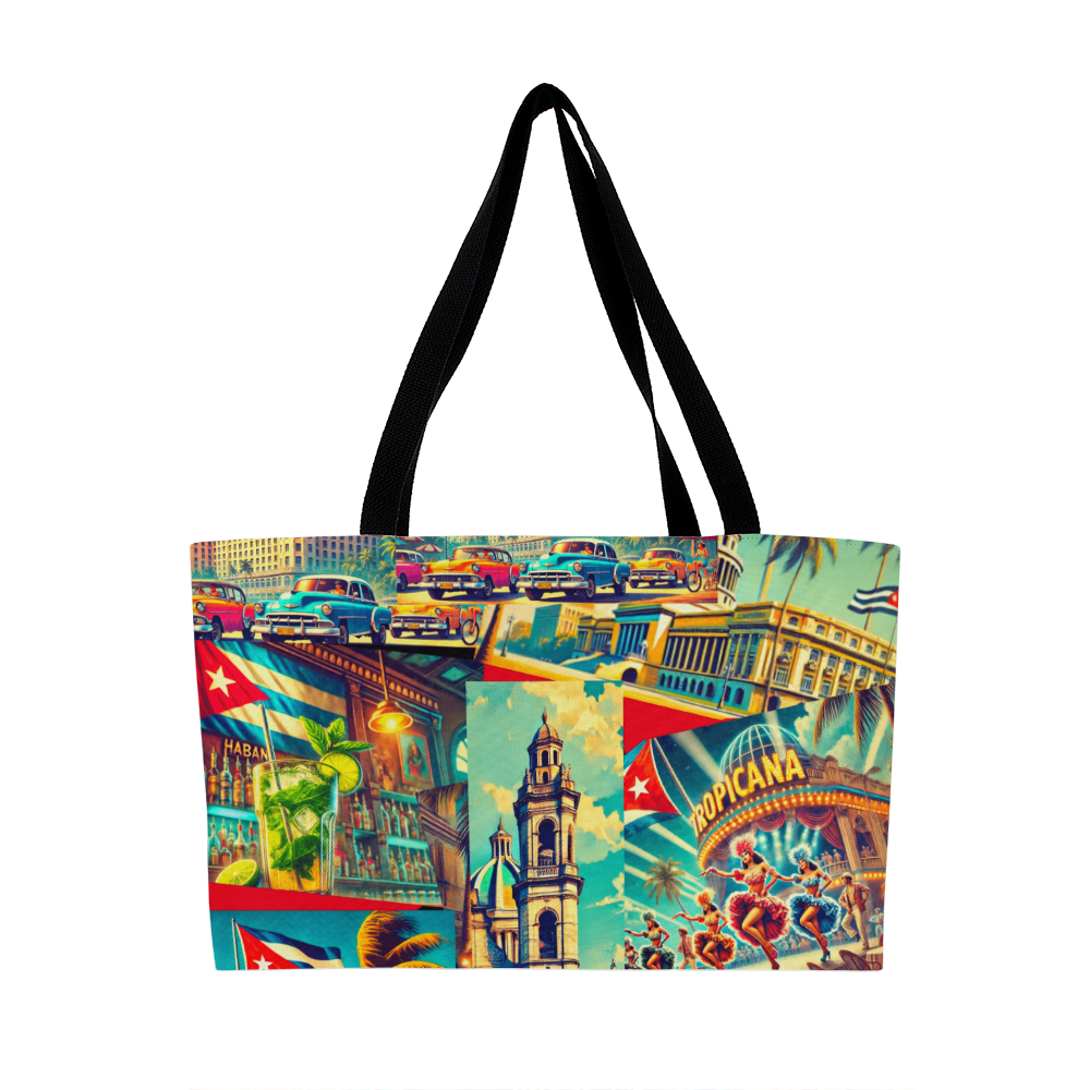 Tote Bag Weekender – Bolso Cubano Americano, Orgullosas Postales Cubanas