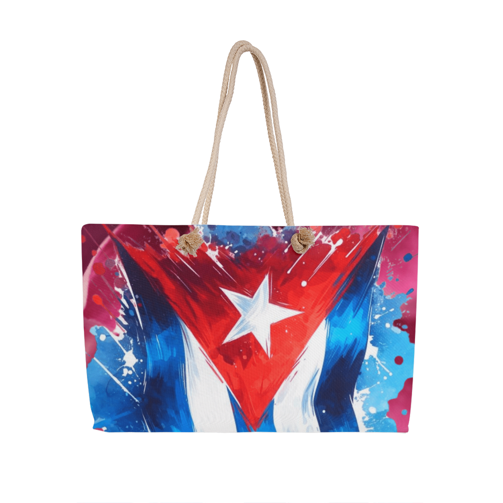 Tote Bag Weekender – Bolso Cubano Americano, Buenas Vibras Traigo