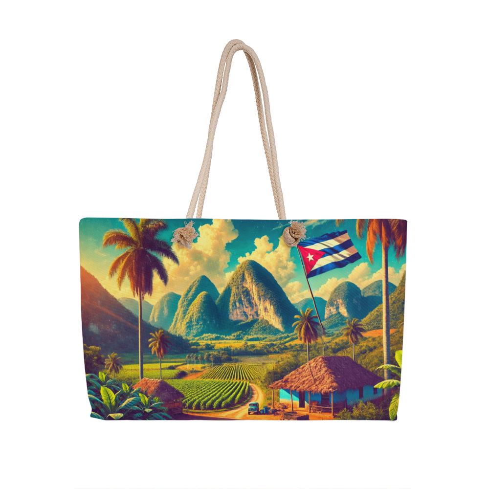 Tote Bag Weekender – Bolso Cubano Americano, Campos de Viñales