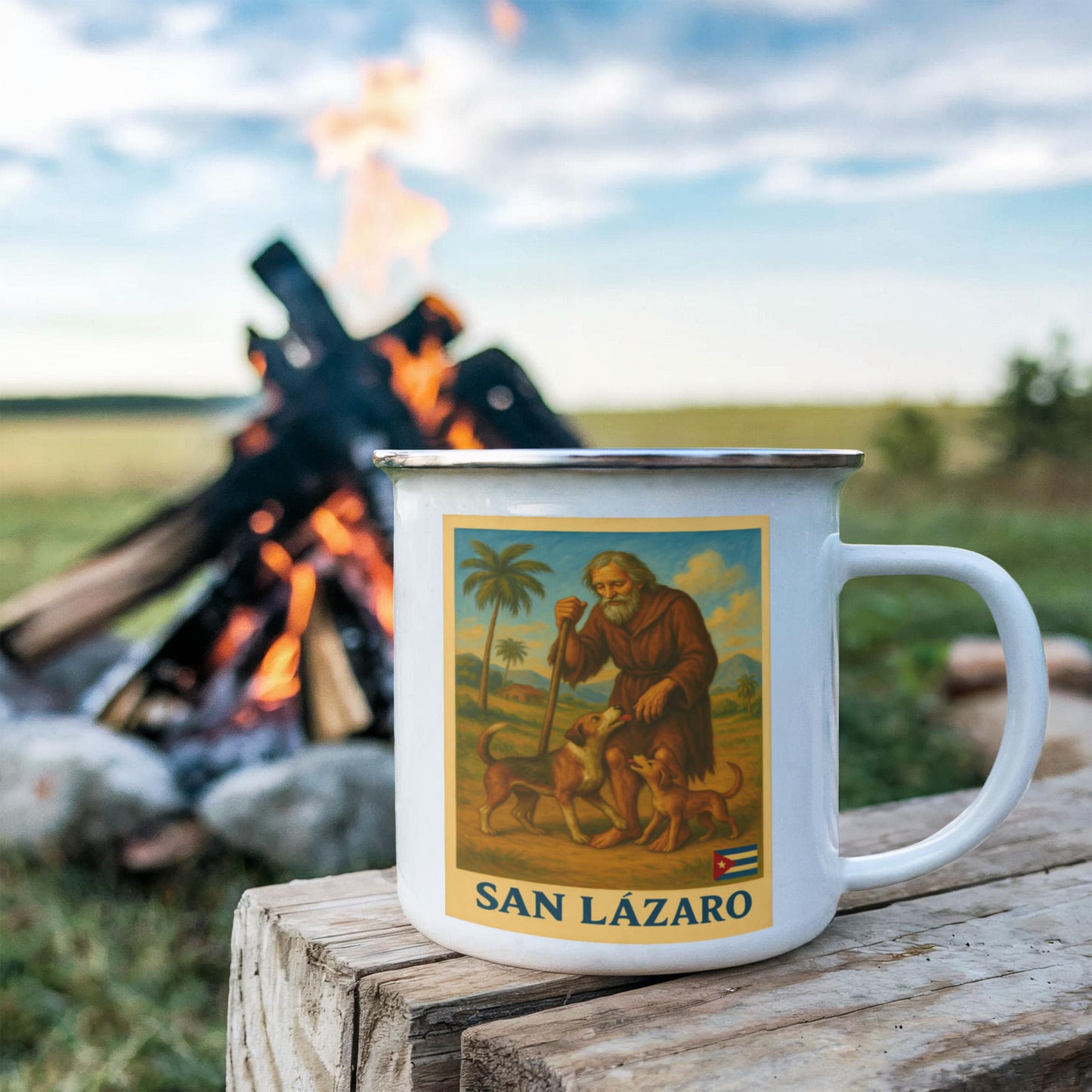 Taza de Acero Inoxidable – San Lázaro, Protector de la Fe