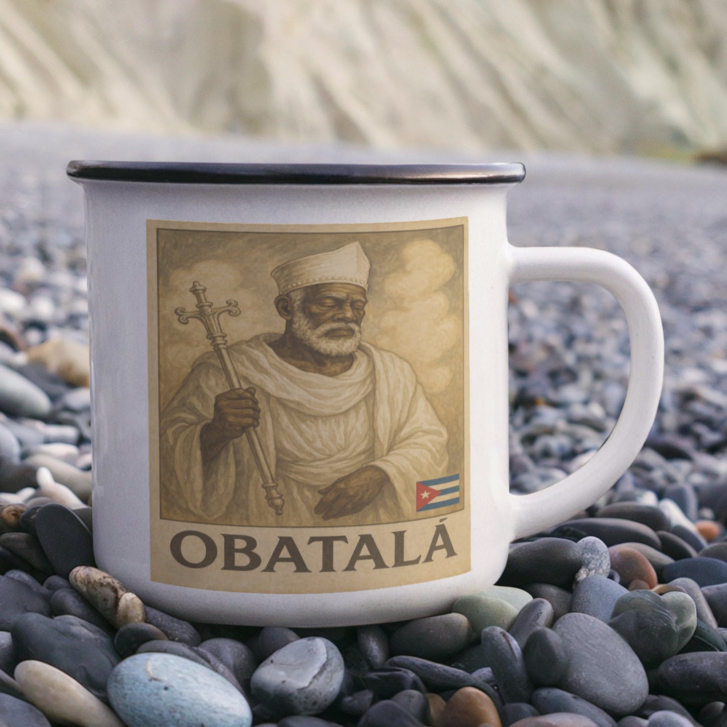 Obatalá Custom Mug Acero Inoxidable – Paz, Pureza y Sabiduría