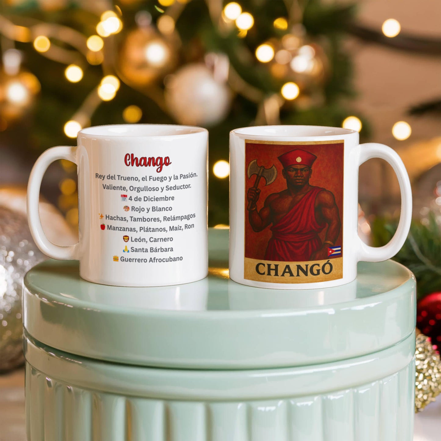 Changó Ceramic Mug Custom-made – Café con Fuego, Fuerza y Justicia
