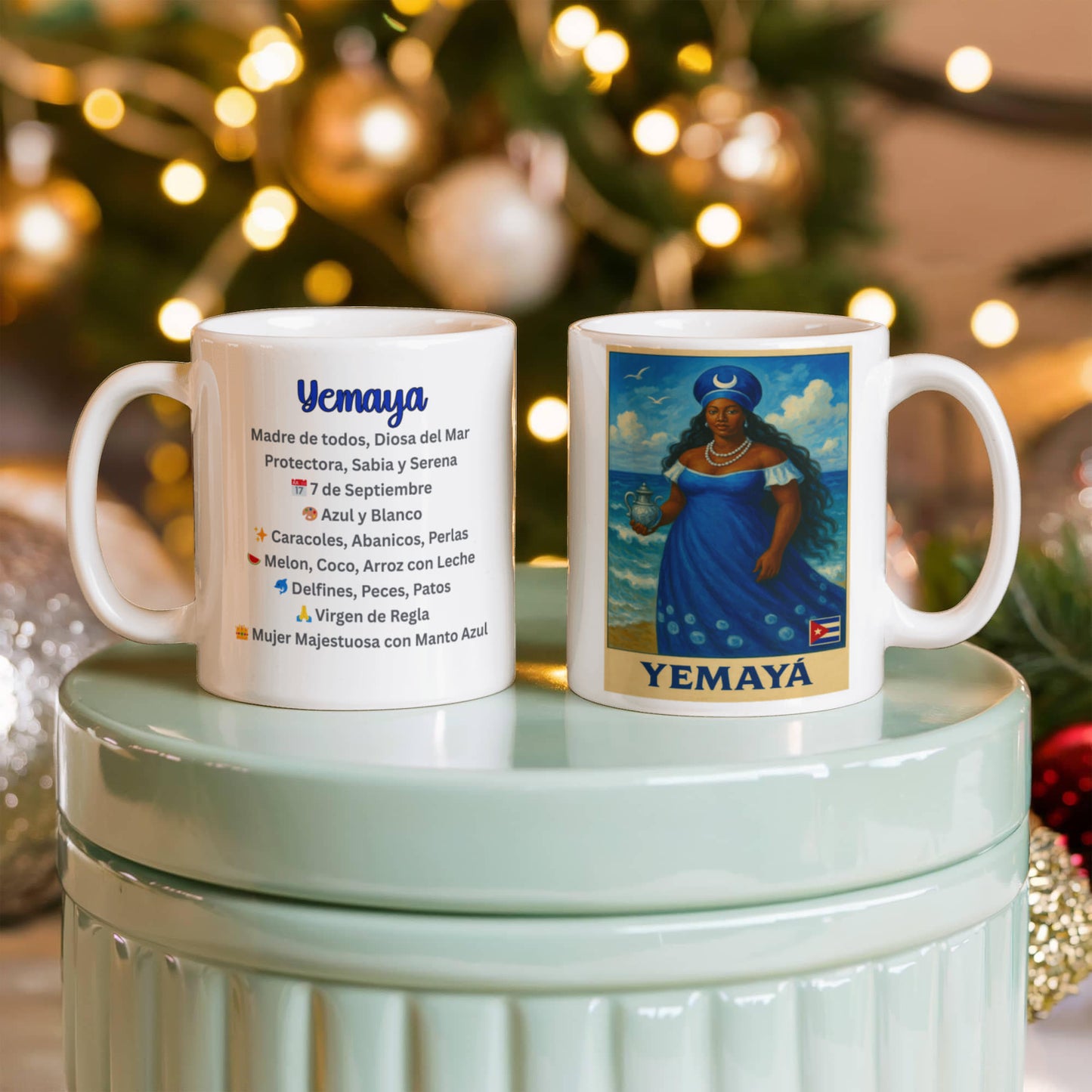 Yemayá Ceramic Mug Custom-made – Amor de Madre y Poder del Mar