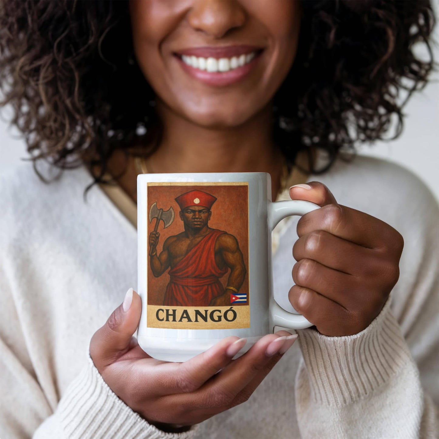 Changó Ceramic Mug Custom-made – Café con Fuego, Fuerza y Justicia