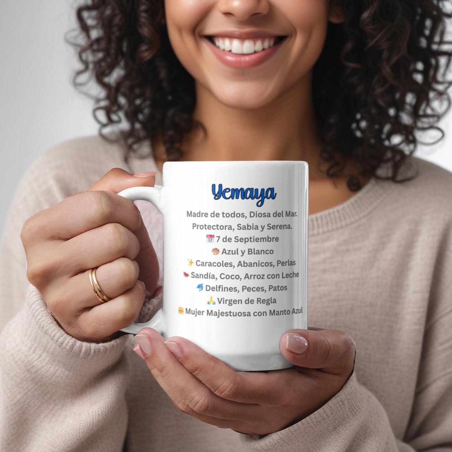 Yemayá Ceramic Mug Custom-made – Amor de Madre y Poder del Mar