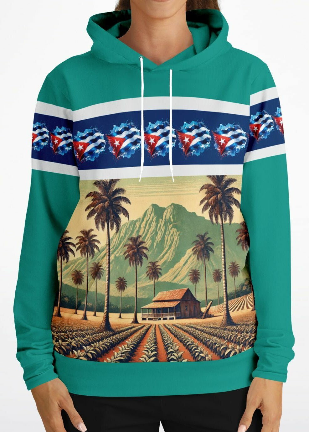 Hoodie, Soy Cubano – Orgullo del Campo (Dolphin Green color)