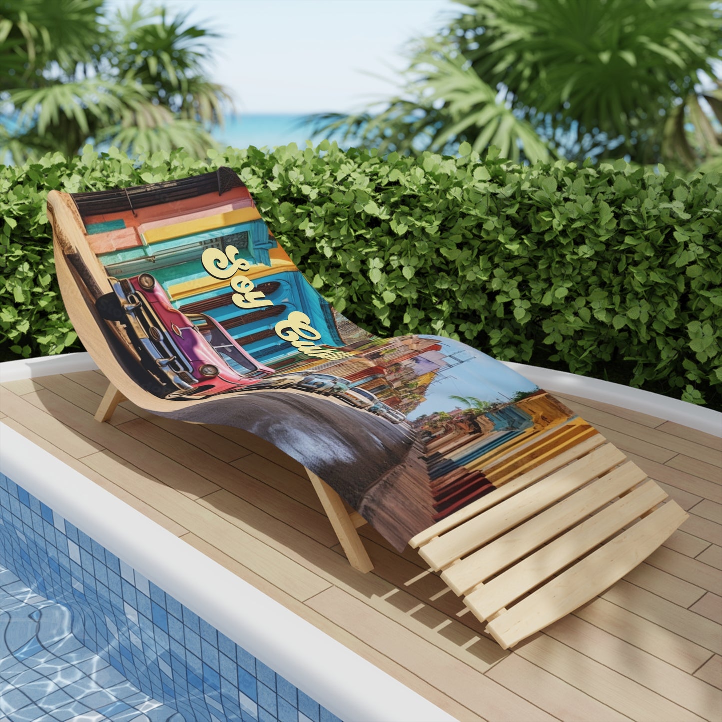 Cuban Beach Towel — "Soy Cubano" Cuba Vive en Mis Recuerdos