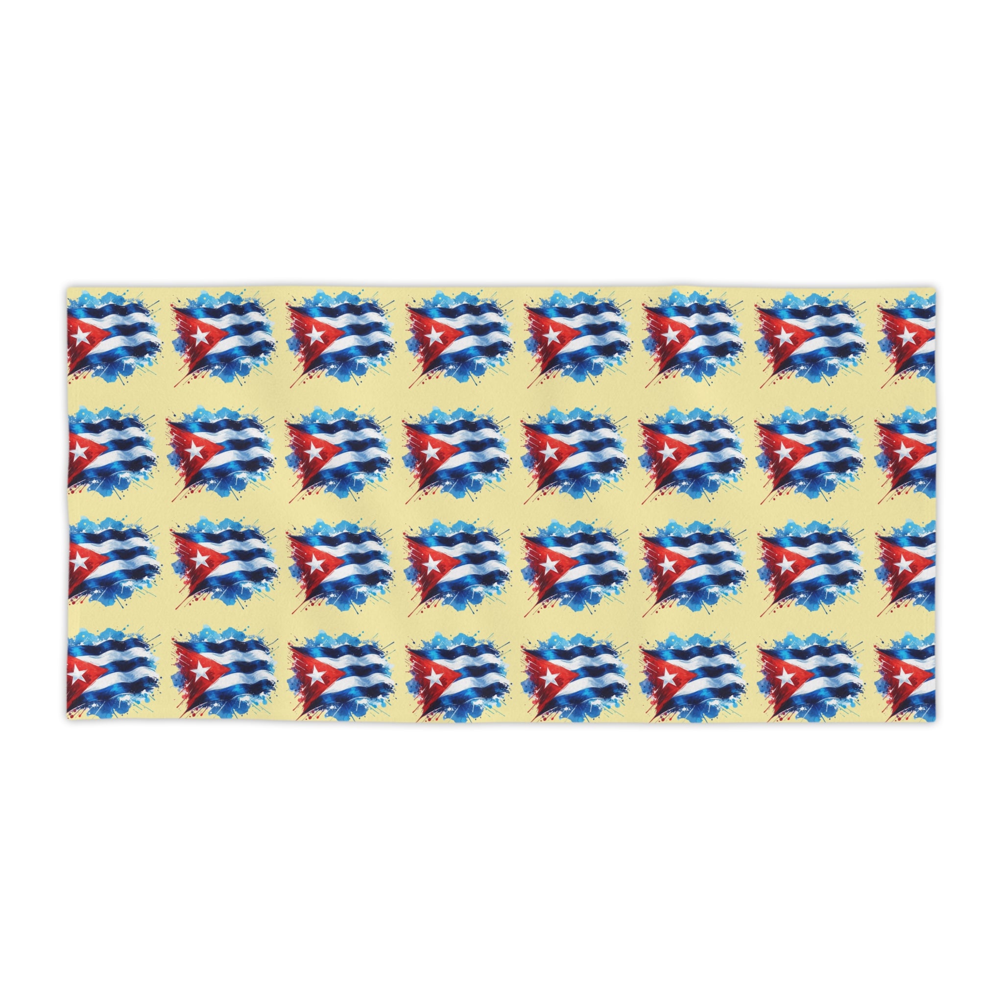 Cuban Flag Beach Towel — Orgullo Cubano, Dondequiera que Voy Main image