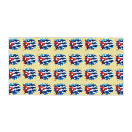 Cuban Flag Beach Towel — Orgullo Cubano, Dondequiera que Voy