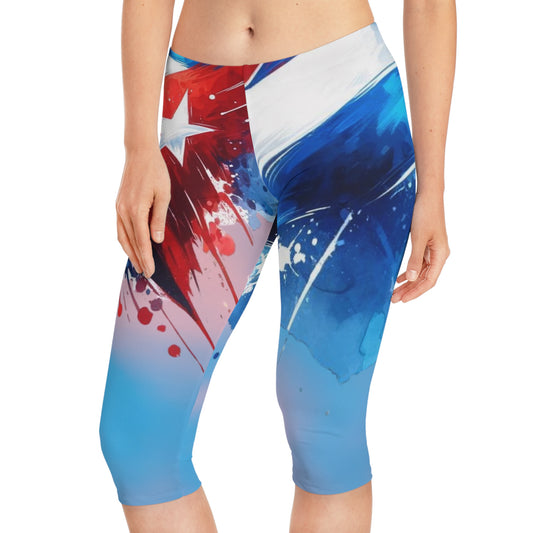 Leggings CAPRI: pantalones deportivos con estampado de inspiración cubana para mujer, ropa de yoga elegante, ropa deportiva de verano