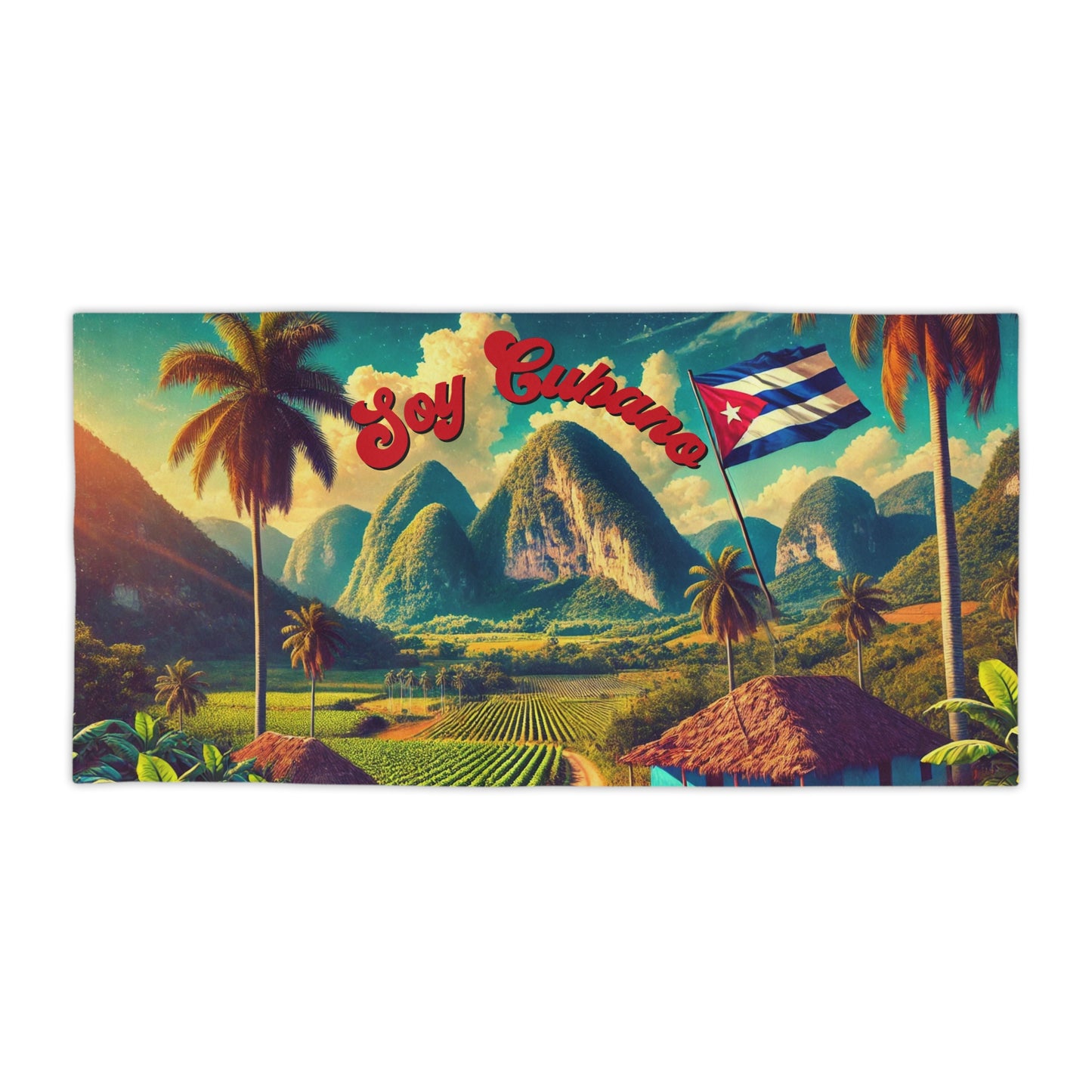 Cuban Beach Towel – "Soy Cubano" Soy Cubano – Raíces que No Se Borran