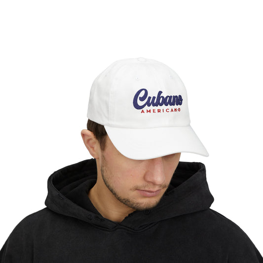 Classic Dad Cap with 'Cubano Americano' Embroidery