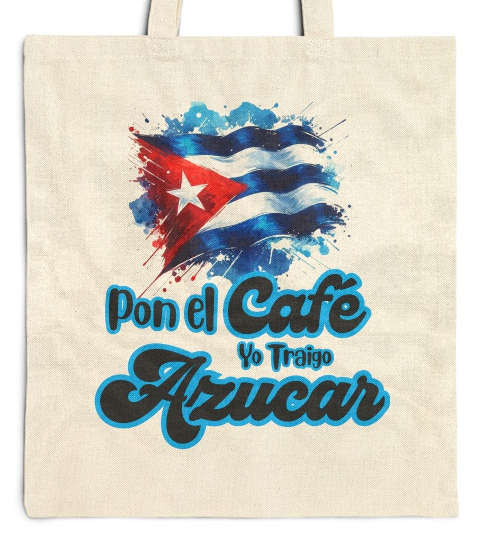 Tote Bag, Bolsa Cubana - Pon el Café Yo Traigo Azucar, Gift for Coffee Lovers, Beach bag