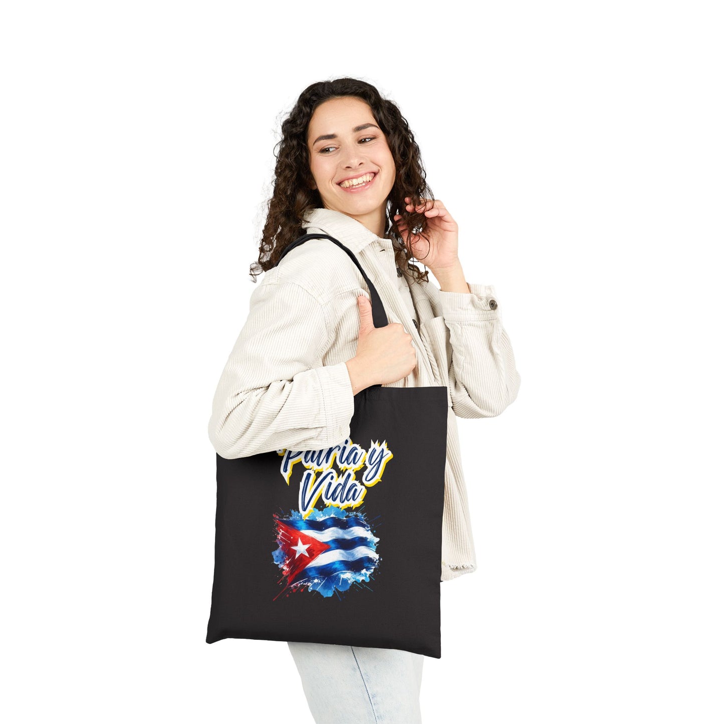Tote Bag Bolsa Negra Cubana – Patria y Vida con Orgullo Cubano, Estilo con Conciencia, para tu Día a Día
