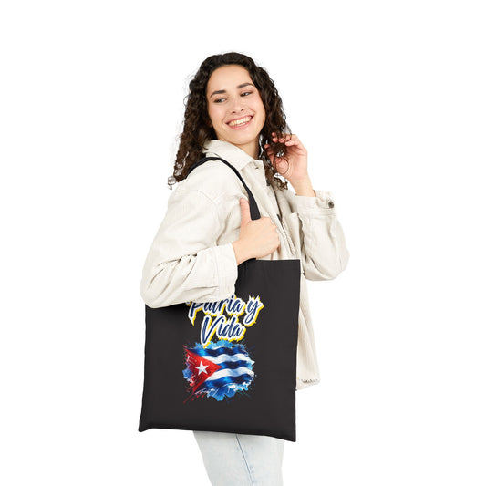 Tote Bag Bolsa Negra Cubana – Patria y Vida con Orgullo Cubano, Estilo con Conciencia, para tu Día a Día