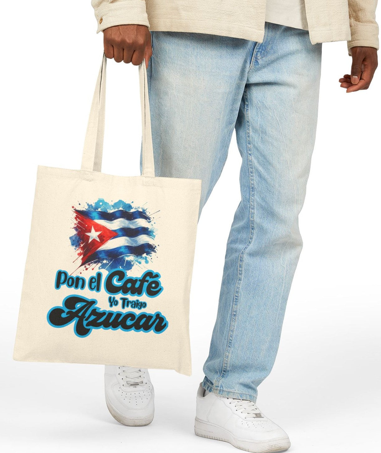 Tote Bag, Bolsa Cubana - Pon el Café Yo Traigo Azucar, Gift for Coffee Lovers, Beach bag