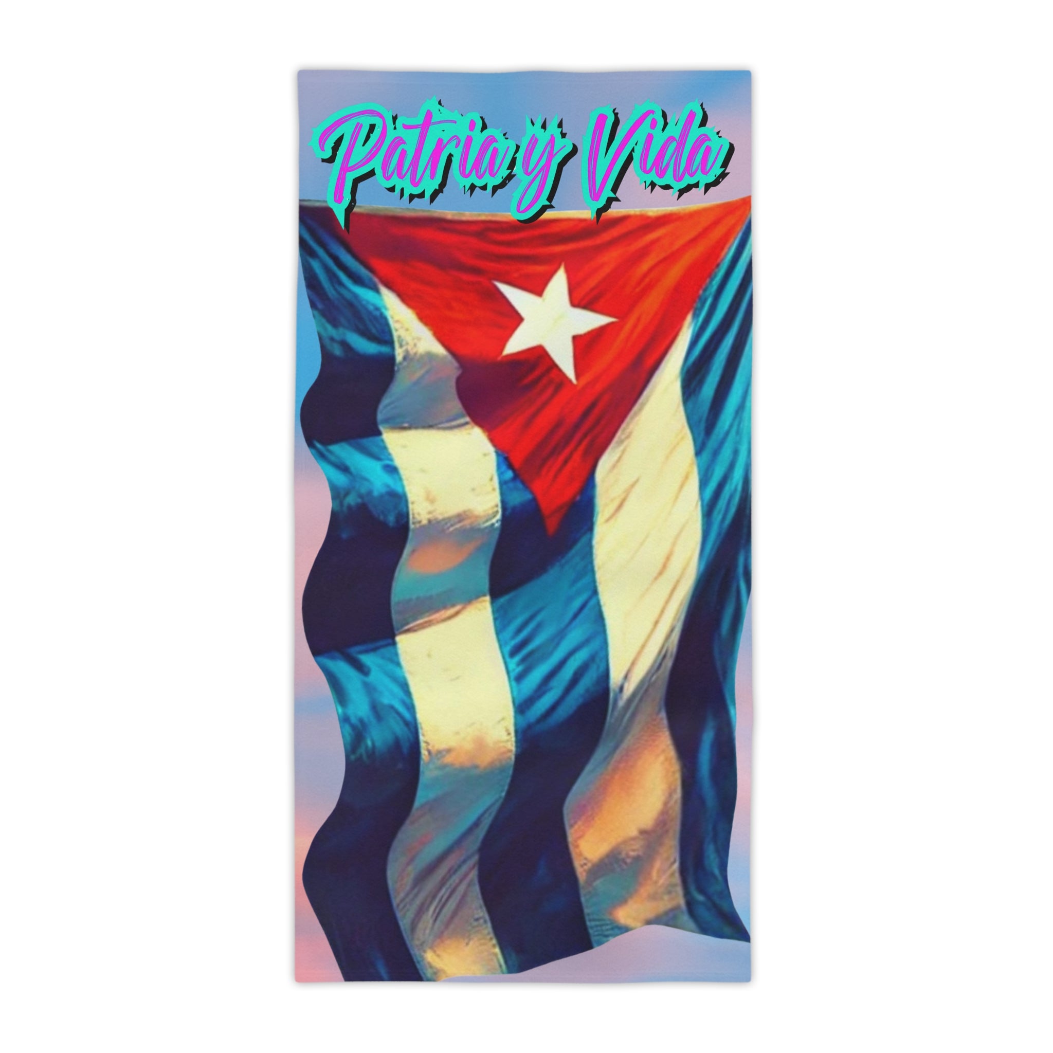 Cuban Beach Towel – Patria y Vida Vive en mi Corazón Main image